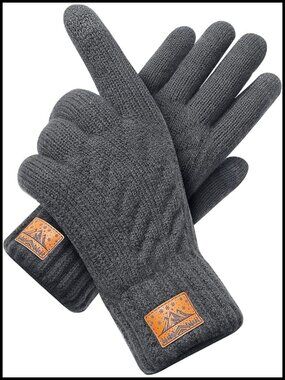 Wool Knit Thermal Winter Gloves Touchscreen Cold Weather Driving Texting